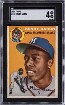 1954 Topps #128 Hank Aaron Rookie Card – SGC VG-EX 4